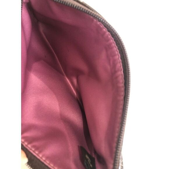 Coach Wristlet Clutch Brown Tan Leather Small Signature C - Picture 4 of 4